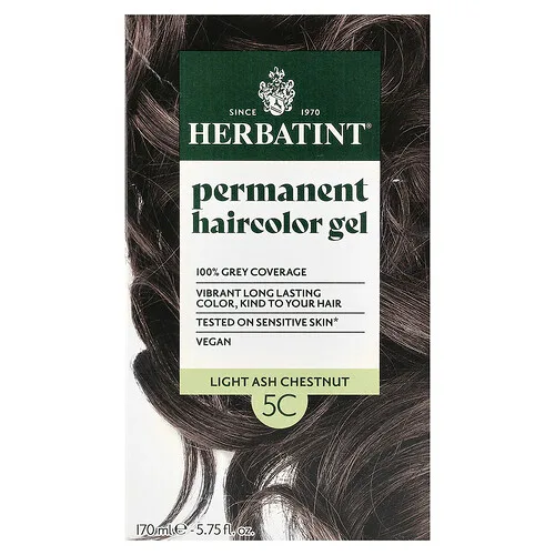 Herbatint, Tinte para el cabello permanente en gel, 5C, Castaño ceniza claro, 135 ml (4,56 oz. líq.)