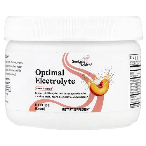 Seeking Health, Electrolitos óptimos, Melocotón, 183 g (6,46 oz)