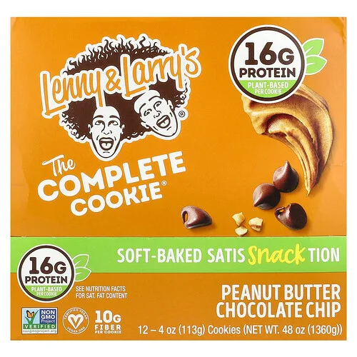 Lenny & Larry's, The COMPLETE Cookie, Chispas de chocolate con mantequilla de maní, 12 galletas, 113 g (4 oz) cada una