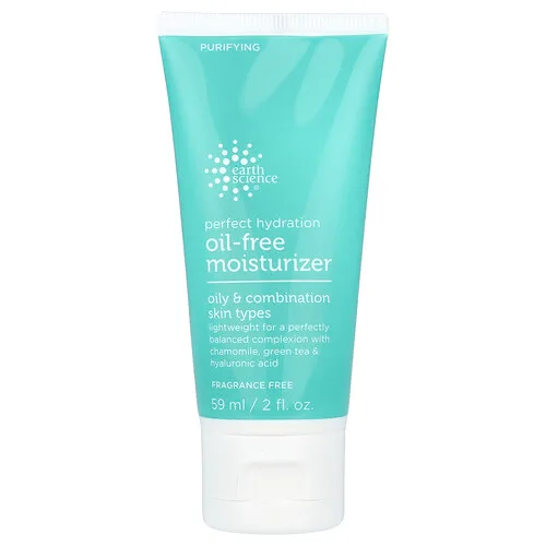 Earth Science, Hidratación perfecta, hidratante sin aceite, sin fragancia, 2 fl oz (59 ml)