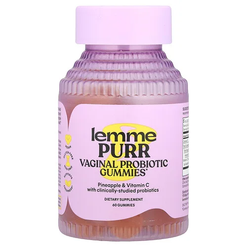 Lemme, Purr, Gomitas probióticas vaginales, Piña, 60 gomitas