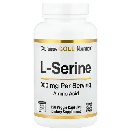 California Gold Nutrition, L-serina, 900 mg, 120 cápsulas vegetales