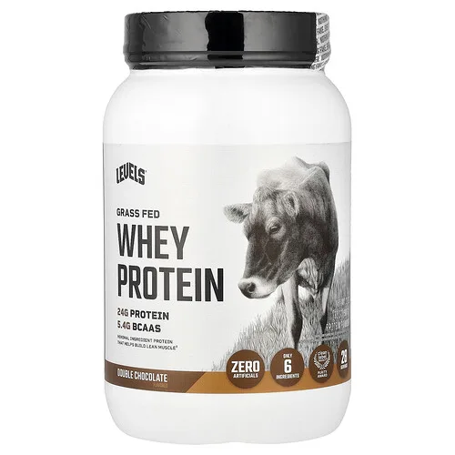 Levels, Proteína de suero de leche proveniente de animales alimentados con pasturas en polvo, Doble chocolate, 907 g (2 lb)