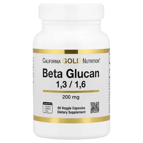 California Gold Nutrition, Beta-1,3/1,6-glucano, 200 mg, 60 cápsulas vegetales