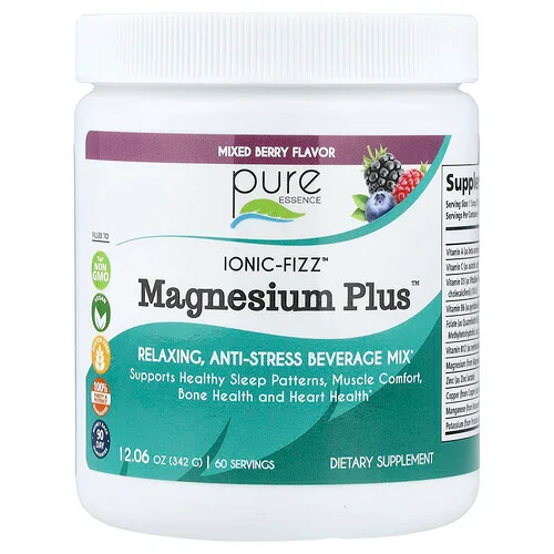 Pure Essence, Ionic-Fizz™, Magnesium Plus™, Bayas mixtas, 342 g (12,06 oz)
