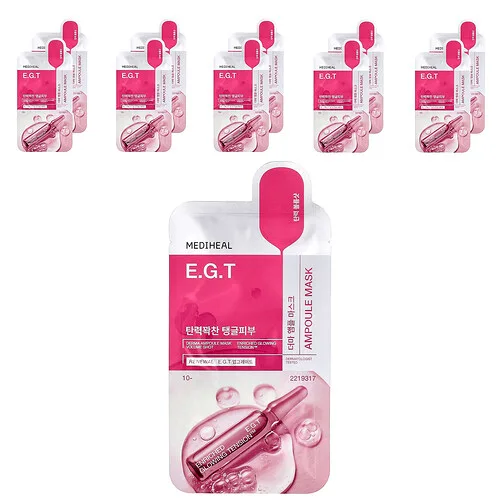 MEDIHEAL, Mascarilla de belleza con ampollas dérmicas de EGT, 10 láminas, 26 ml (0,87 oz. líq.) cada una