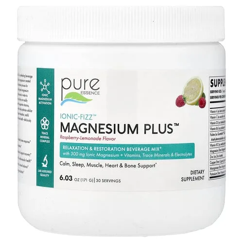 Pure Essence, Ionic-Fizz™, Magnesium Plus™, Limonada de frambuesa, 171 g (6,03 oz)