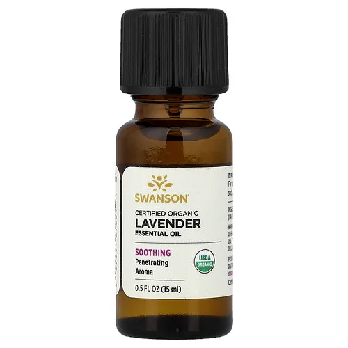 Swanson Vitamins, Aceite esencial orgánico certificado, Lavanda, 15 ml (0,5 oz. Líq.)