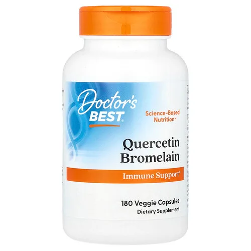 Doctor's Best, Quercetina y bromelaína, 180 cápsulas vegetales