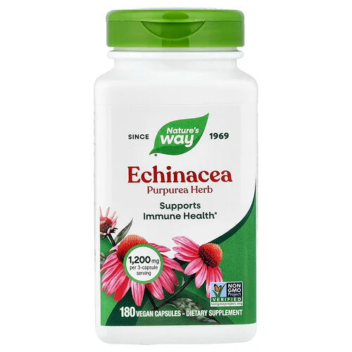 Nature's Way, Hierba de Echinacea purpurea, 180 cápsulas veganas (400 mg por cápsula)