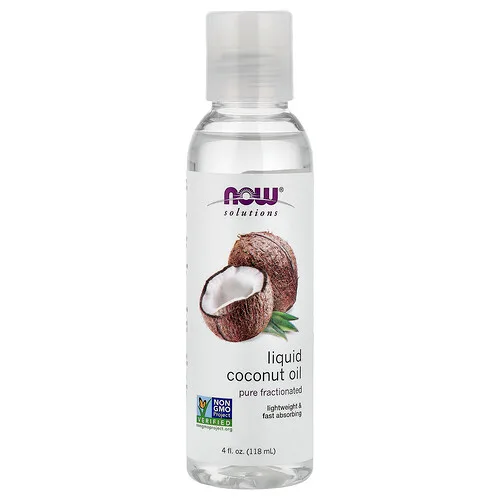 NOW Foods, Solutions, Aceite de coco líquido, Fraccionado puro, 118 ml (4 oz. Líq.)