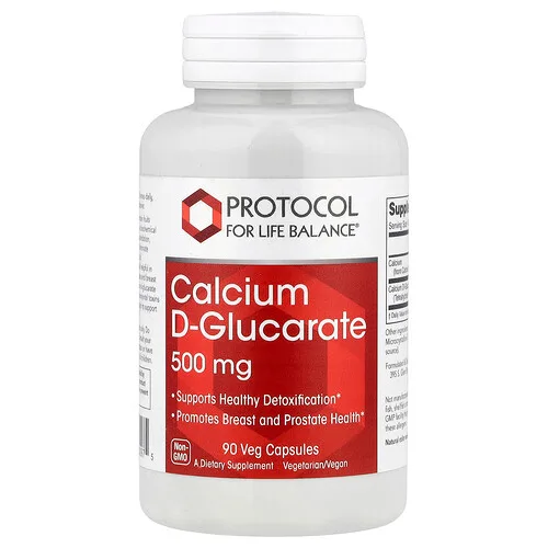 Protocol for Life Balance, D-glucarato de calcio, 500 mg, 90 cápsulas vegetales