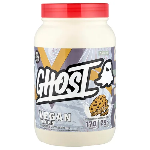 Ghost, Proteína vegana, Galletas con chips de chocolate, 1330 g (2,9 lb)