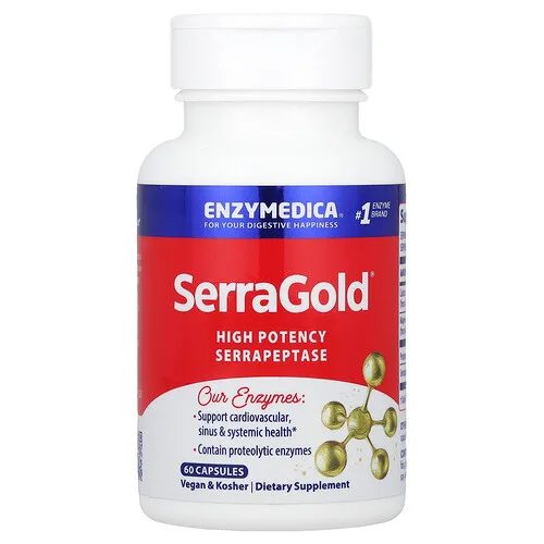 Enzymedica, SerraGold®, Serrapeptasa de alta potencia, 60 cápsulas