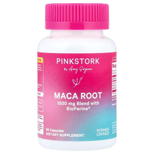 Pink Stork, Raíz de maca, 60 cápsulas
