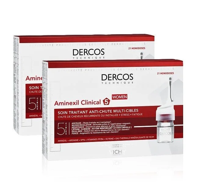VICHY Dercos Aminexil Clinical 5 Mujer DUPLO 2x21 Monodosis