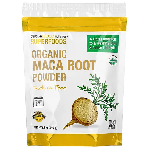 California Gold Nutrition, Superfoods, Raíz de maca peruana orgánica certificada en polvo, 240 g (8,5 oz)