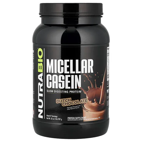 NutraBio, Caseína micelar, Chocolate holandés`` 907 g (2 lb)