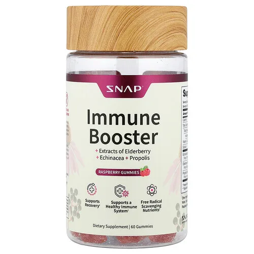 Snap Supplements, Gomitas para potenciar el sistema inmunitario, Frambuesa`` 60 gomitas