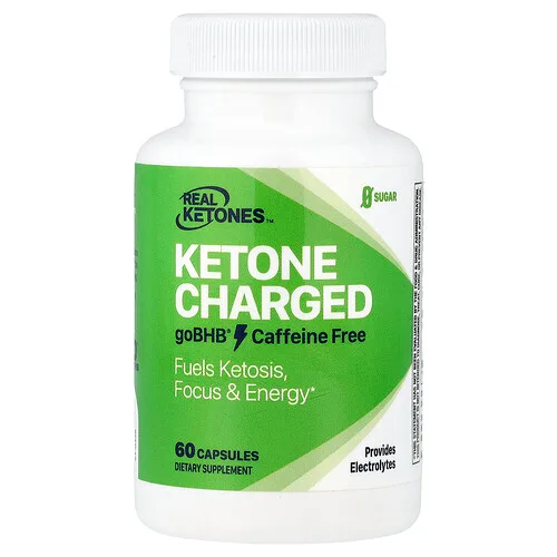 Real Ketones, Producto cargado de cetonas, GoBHB®, Sin cafeína, 60 cápsulas