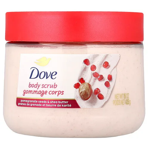 Dove, Exfoliante corporal, Semillas de granada y manteca de karité, 425 g (15 oz)
