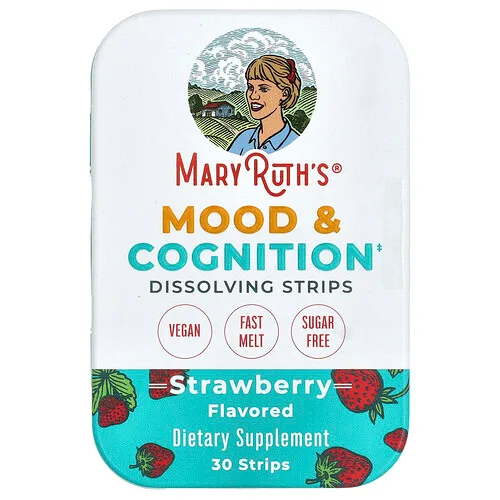 MaryRuth's, Tiras para disolver el estado de ánimo y la cognición, Fresa, 30 tiras