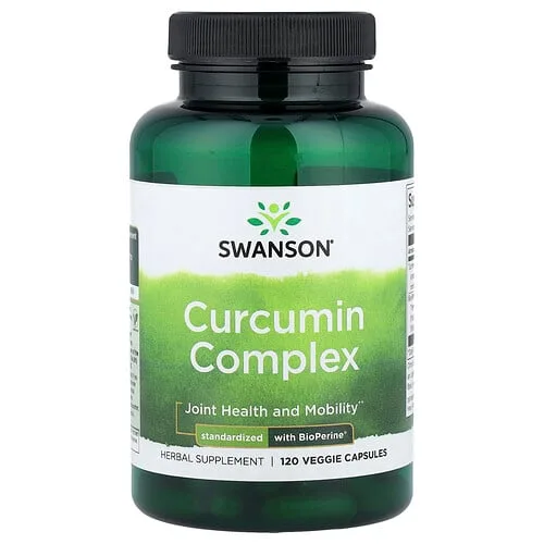 Swanson Vitamins, Complejo de curcumina, Estandarizado con BioPerine®, 120 cápsulas vegetales