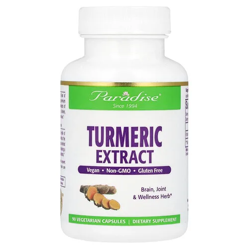Paradise Herbs, Extracto de cúrcuma, 500 mg, 90 cápsulas vegetales