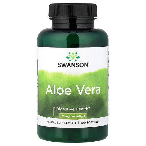 Swanson Vitamins, Aloe vera, 25 mg, 100 cápsulas blandas