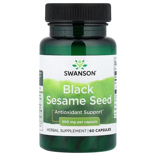 Swanson Vitamins, Semilla de sésamo negro, 500 mg, 60 cápsulas