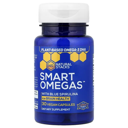 Natural Stacks, Smart Omegas™ con espirulina azul, 30 cápsulas veganas