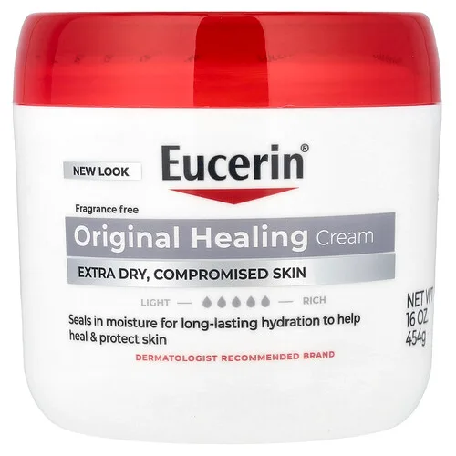 Eucerin, Crema reparadora original, Para pieles extremadamente secas y dañadas, Sin fragancia, 454 g (16 oz)