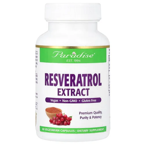 Paradise Herbs, Extracto de resveratrol, 60 cápsulas vegetales (100 mg por cápsula)