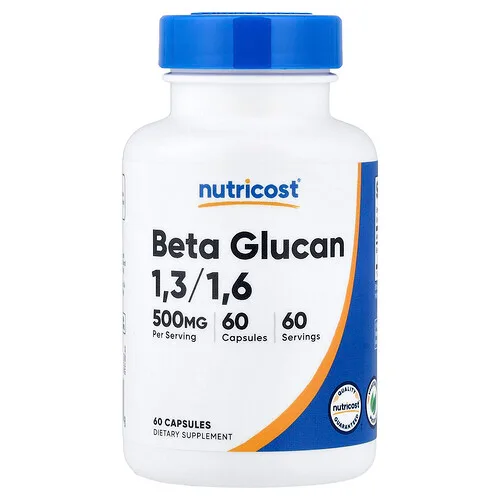 Nutricost, Beta-glucano 1,3 / 1,6, 500 mg, 60 cápsulas
