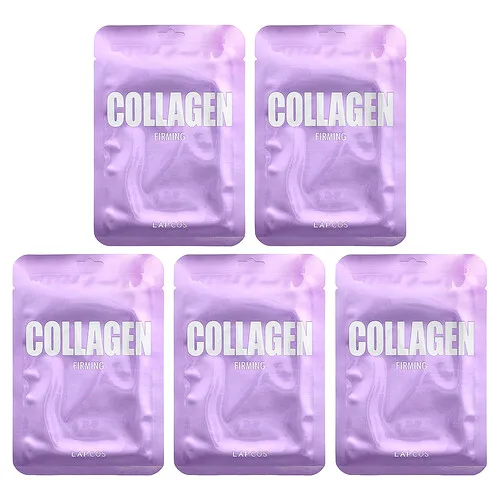 Lapcos, Set de mascarillas de belleza reafirmantes con colágeno, 5 mascarillas, 25 ml (0,84 oz. líq.) cada una