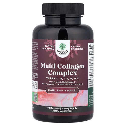 Nature's Craft, Complejo con múltiples tipos de colágeno, 90 cápsulas