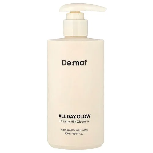 De:maf, Brillo para todo el día, Leche de limpieza cremosa, 300 ml (10,14 oz. líq.)