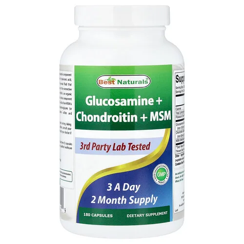 Best Naturals, Glucosamina, condroitina y MSM, 180 cápsulas