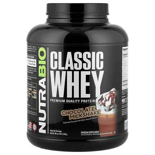 NutraBio, Proteína de suero de leche clásica, Batido de chocolate`` 2268 g (5 lb)