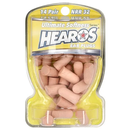 Hearos, Tapones para los oídos Ultimate Softness Series™, Amarillos, NRR 32, 14 pares