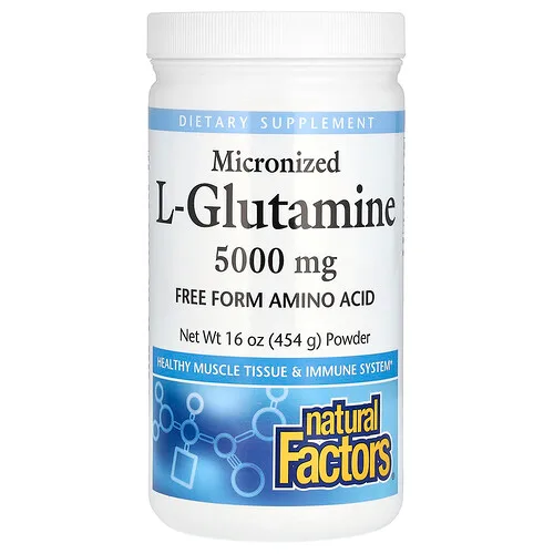 Natural Factors, L-glutamina micronizada en polvo, 454 g (16 oz)