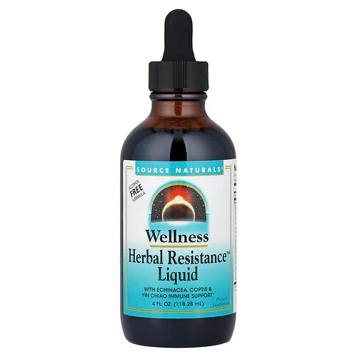 Source Naturals, Líquido Wellness Herbal Resistance™, Sin alcohol, 118,28 ml (4 oz. líq.)