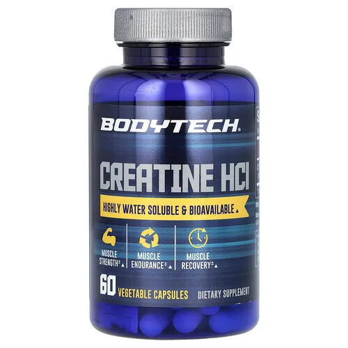BodyTech, Clorhidrato de creatina, 750 mg, 60 cápsulas vegetales