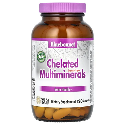 Bluebonnet Nutrition, Multiminerales quelatados, sin hierro, 120 cápsulas