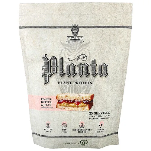 Ambrosia Collective, Planta, Proteína de origen vegetal, Jalea de mantequilla de maní, 800 g (1,76 lb)
