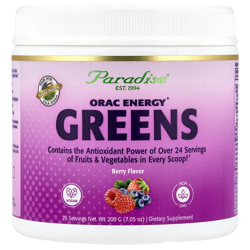 Paradise Herbs, ORAC Energy®, Verduras de hoja, Bayas, 200 g (7,05 oz)
