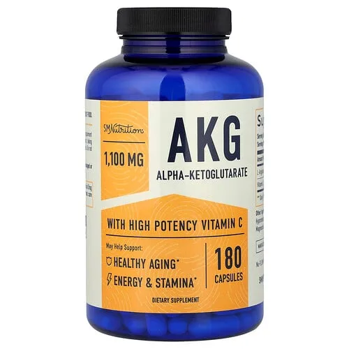SMNutrition, AKG con vitamina C, 180 cápsulas