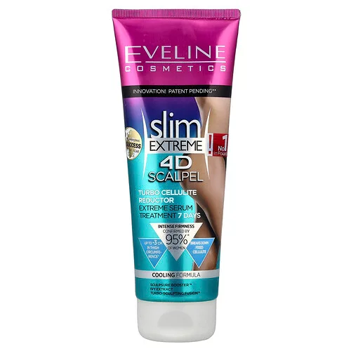 Eveline Cosmetics, Slim Extreme 4D Bisturí, Turborreductor de celulitis, 250 ml (8,8 oz. líq.)