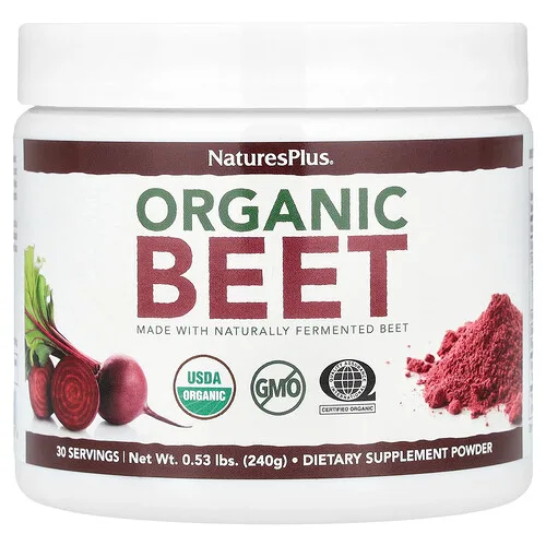 NaturesPlus, Remolacha orgánica en polvo, 240 g (0,53 lb)
