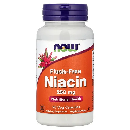 NOW Foods, Niacina antienrojecimiento, 250 mg, 90 cápsulas vegetales